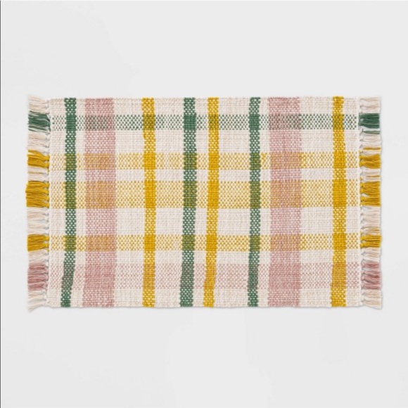 Threshold 34 x 20 woven multi plaid rug spring new - Picture 2 of 6